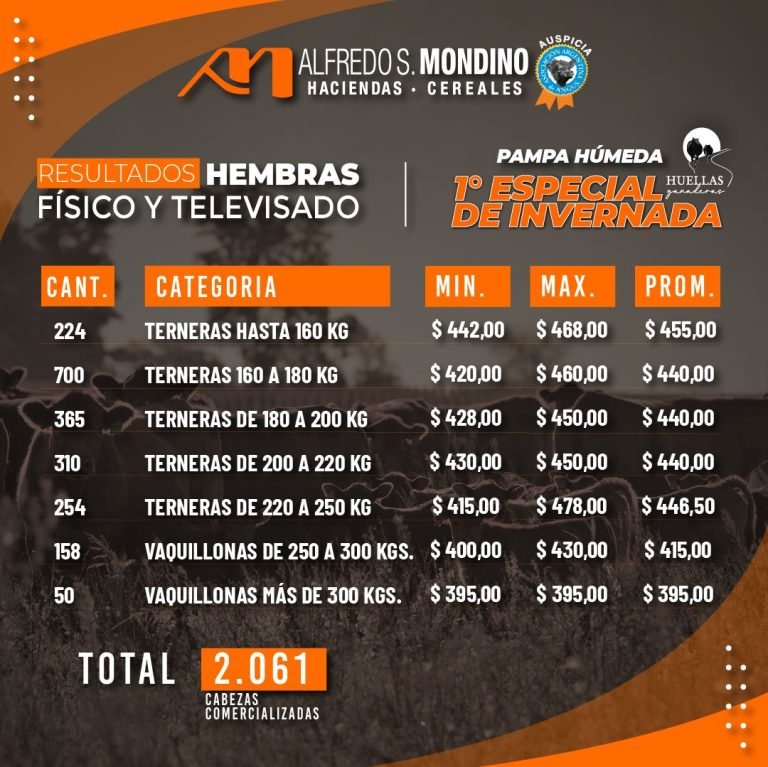 Resultados Hembras – 19 de abril