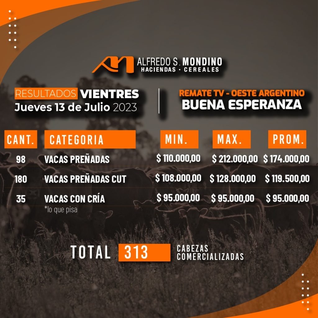Resultados Vientres – Buena Esperanza 13 de Julio