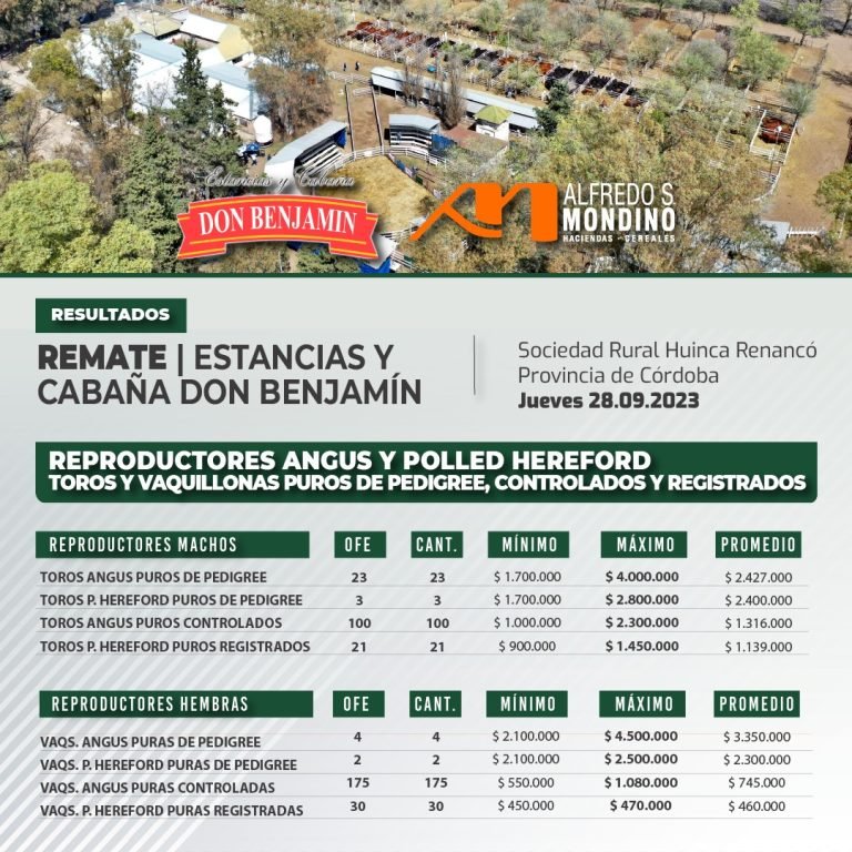 Resultados Don Benjamín 28 de septiembre