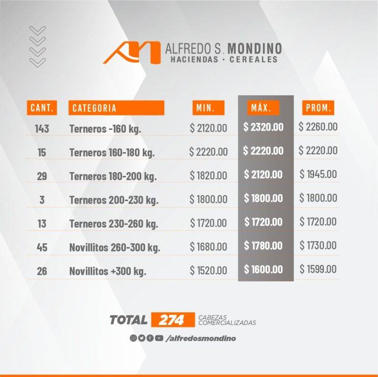 Resultados Machos 10 de mayo