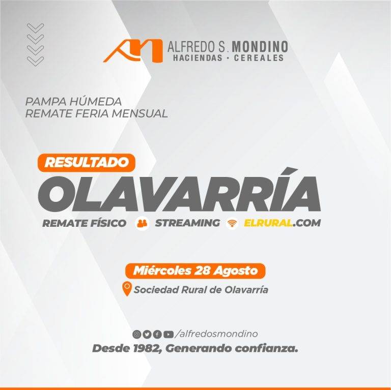 Resultados Remate Olavarría 28 de Agosto