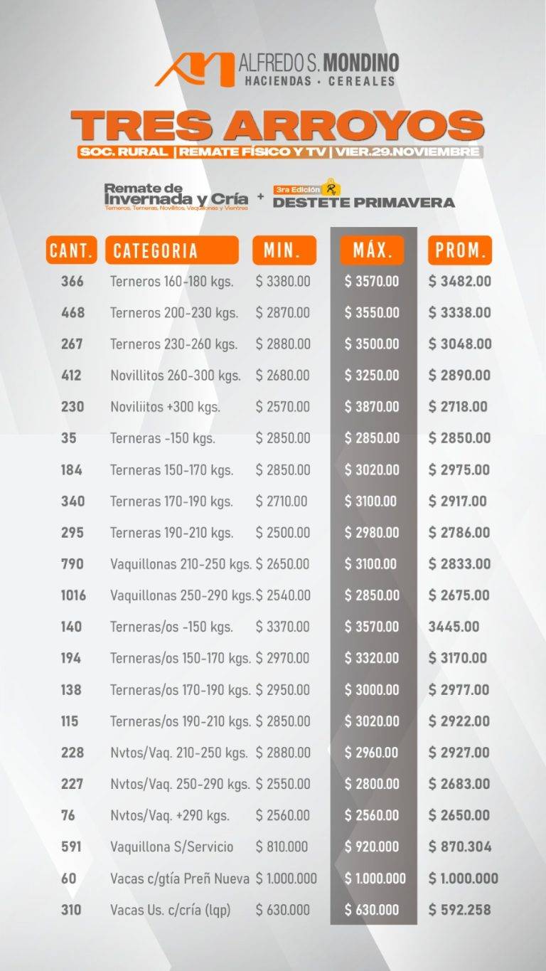 Resultado Tres Arroyos-29 de noviembre