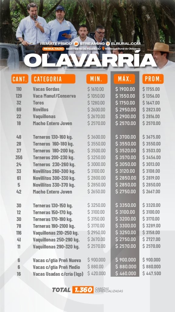 Resultado Remate Olavarría