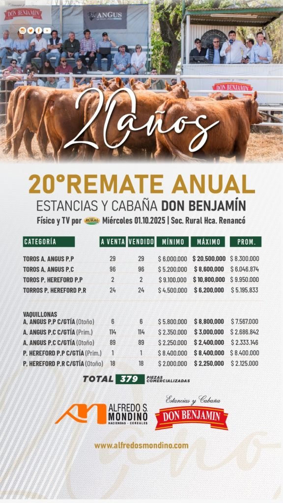 Resultado Remate Anual «Don Benjamín»