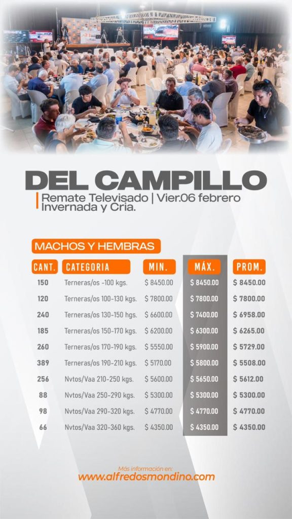 Resultado Machos y Hembras- Remate Del Campillo