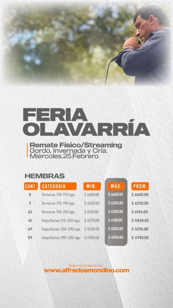 Resultado Hembras- Feria Olavarría