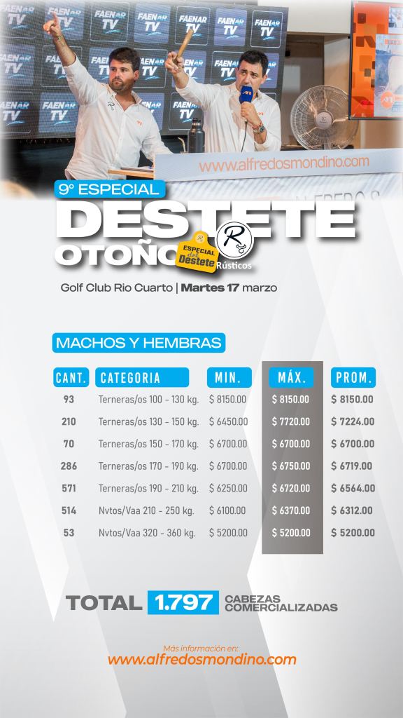 Resultado Machos y Hembras- Destete de Otoño