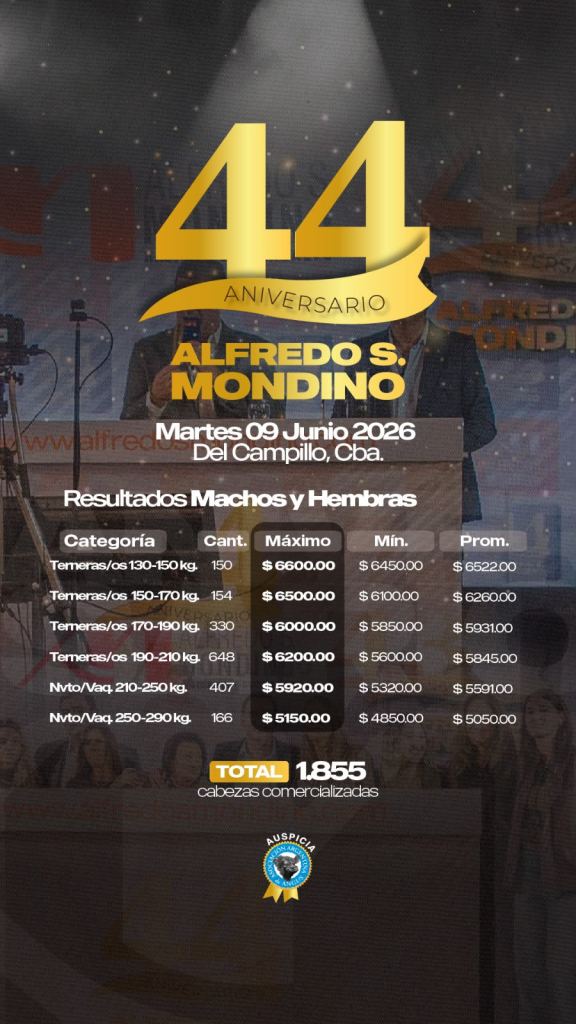 Resultado Machos y Hembras- Remate 9 de junio
