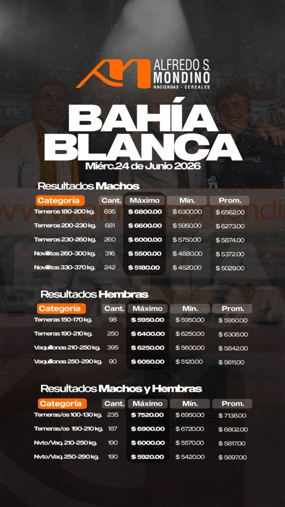 Resultados Bahía Blanca 24-06-2026