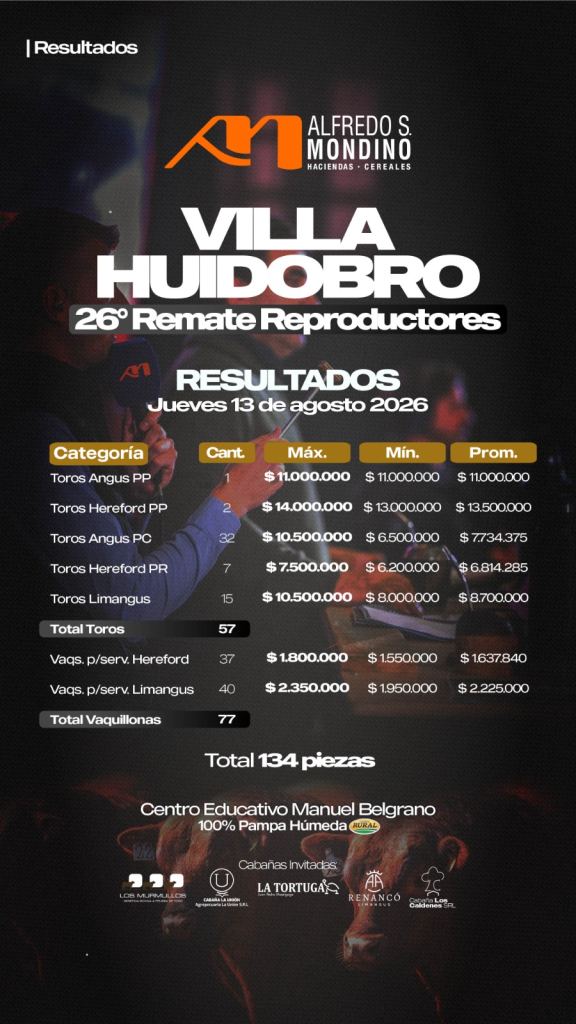 Resultado Remate Villa Huidobro-13 de Agosto